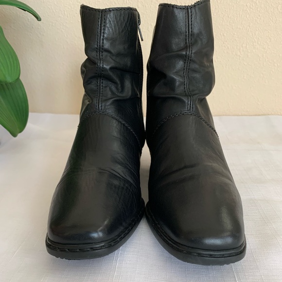Rieker Kendra Black Leather Boots Woman’s EU37 US6.5 - Picture 6 of 10
